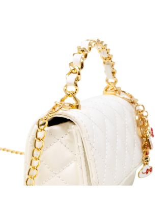 Girls Classic Link Chain Top Handle Handbag, Hot Pink