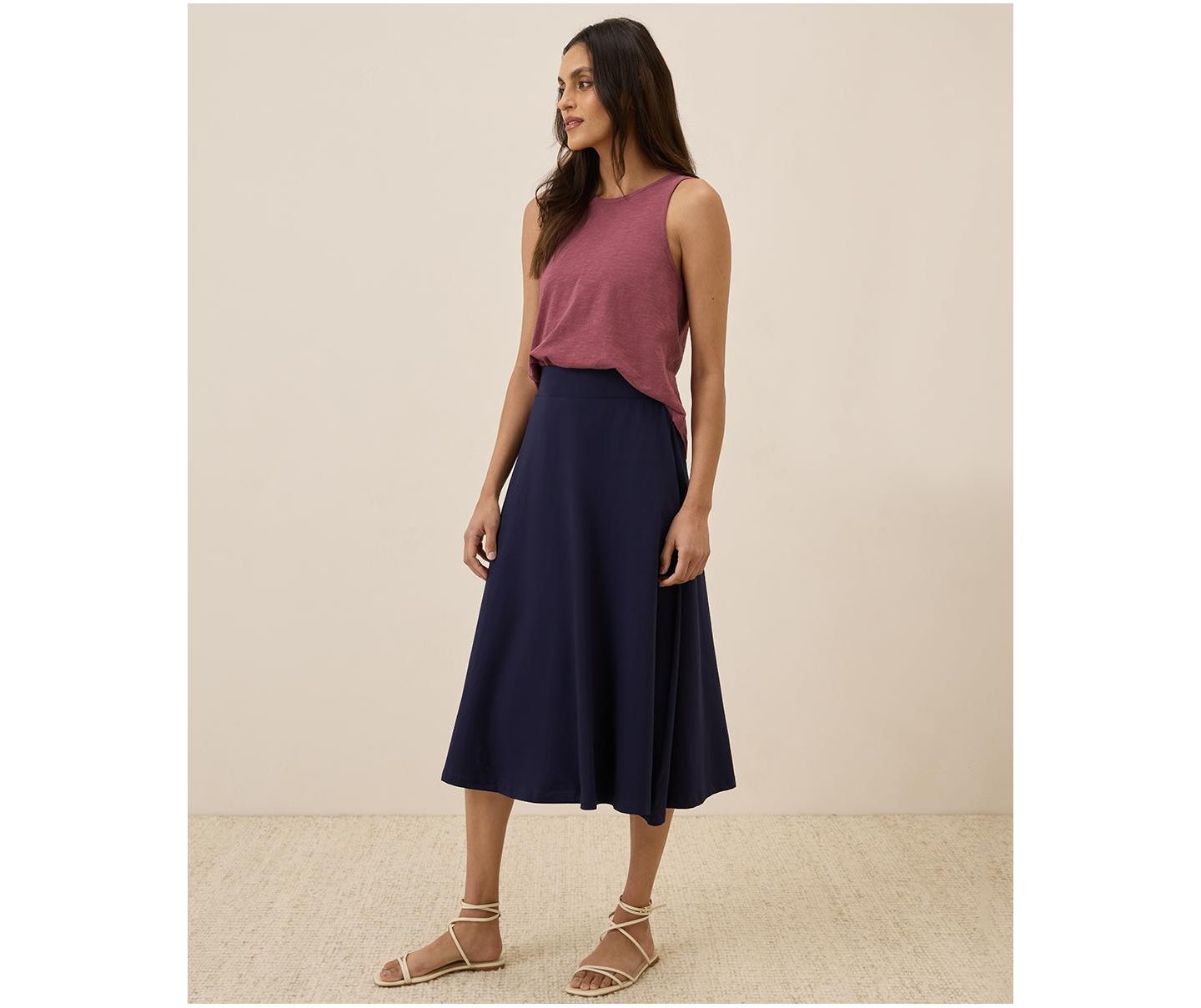 Женская юбка Pact Organic Cotton Fit & Flare Midi, цвет: Eclipse — фото 3