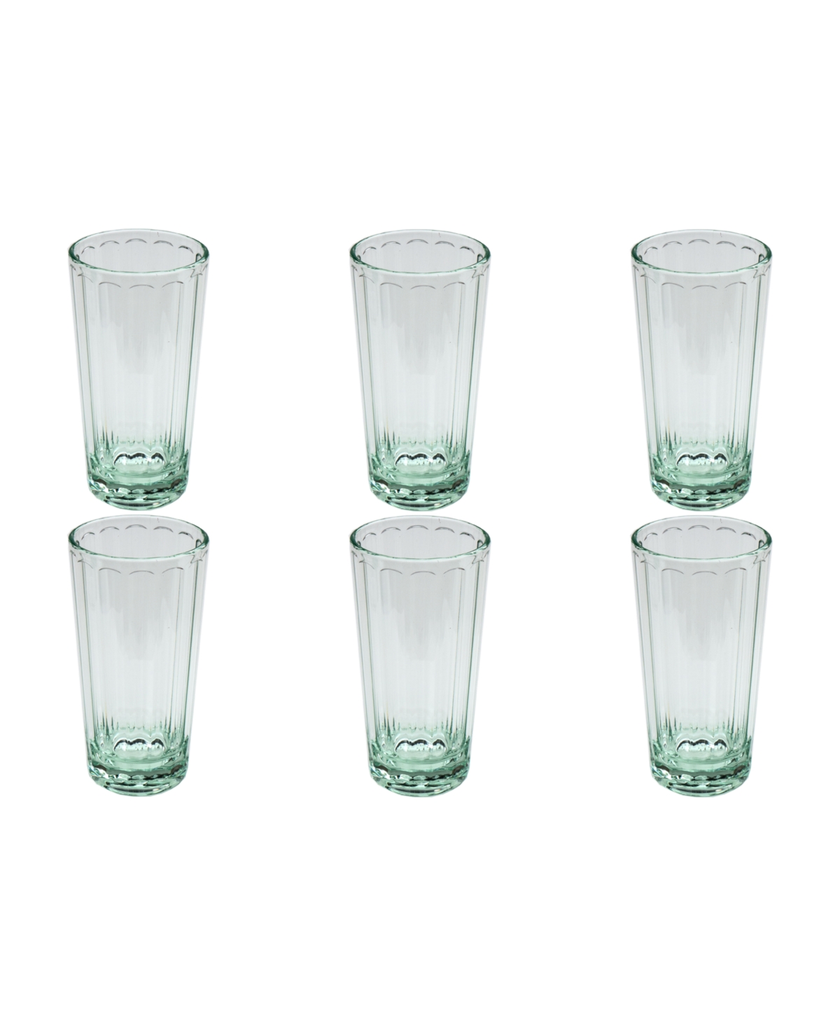 Tarhong Simple Scallop Double Old Fashioned Glasses, Set Of 6 In Clear