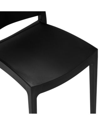 Modern Polypropylene Stackable Plastic Patio Dining Chair (Set of 2)