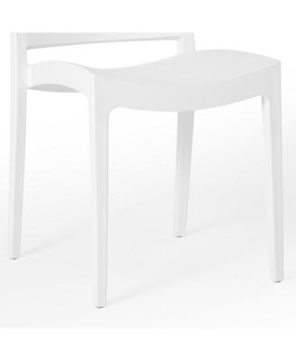 Modern Polypropylene Stackable Plastic Patio Dining Chair (Set of 2)