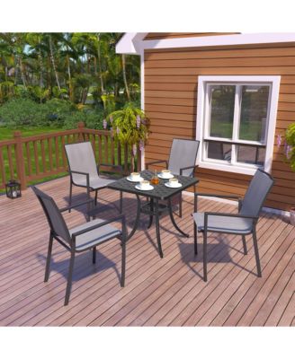 Aluminium Frame with Stackable Dining Chairs