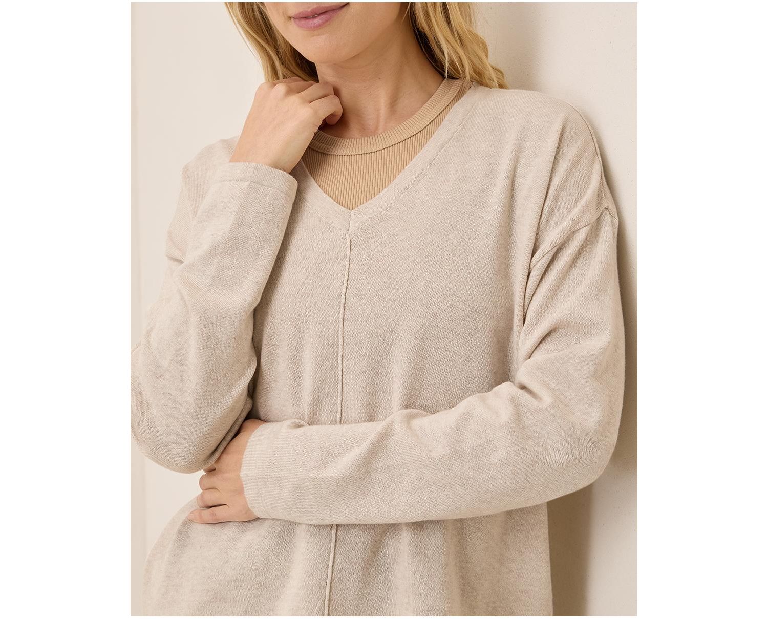Women's Organic Cotton Classic Fine Knit Relaxed Sweater