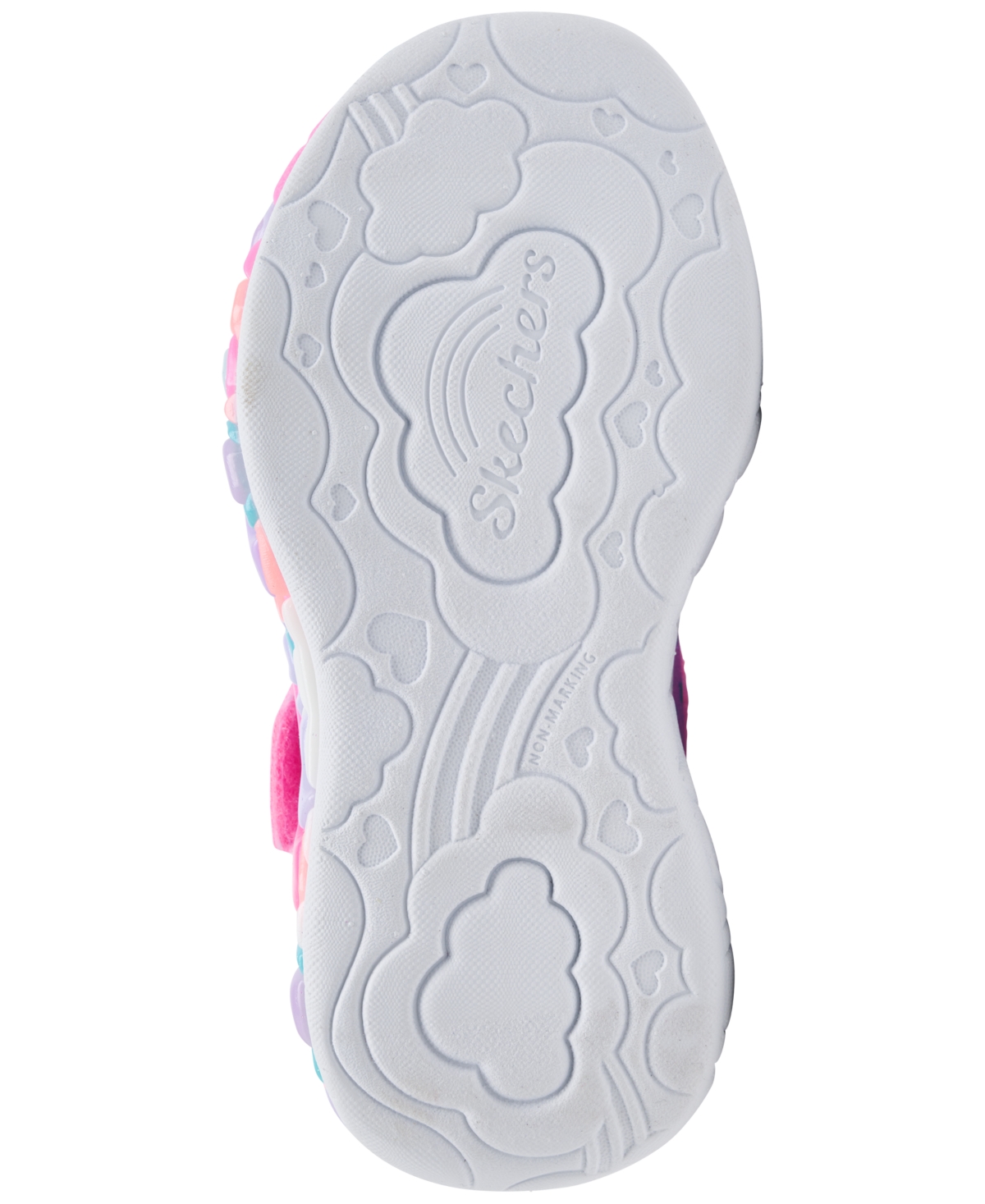 Skechers Toddler Girls S-lights: Eternal Heart Lights Light-up Fastening Strap Casual Sneakers From Finish Li In Light Pink