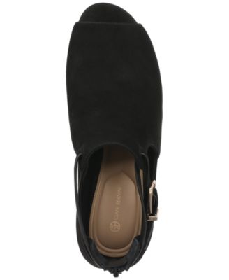 Women's Gaell Leather Block Heel Peep Toe Shooties, Created for Macy's