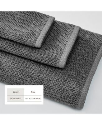 Cotton Textured 4-Piece Bath Towel Set