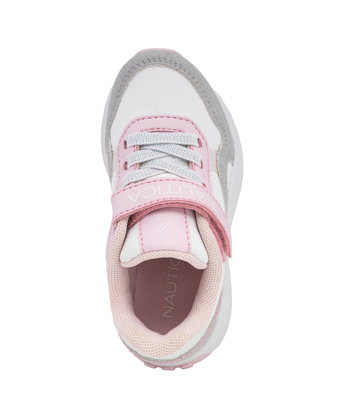 Nautica Toddler And Little Girls Kian Athletic Sneakers In White,iri,gray