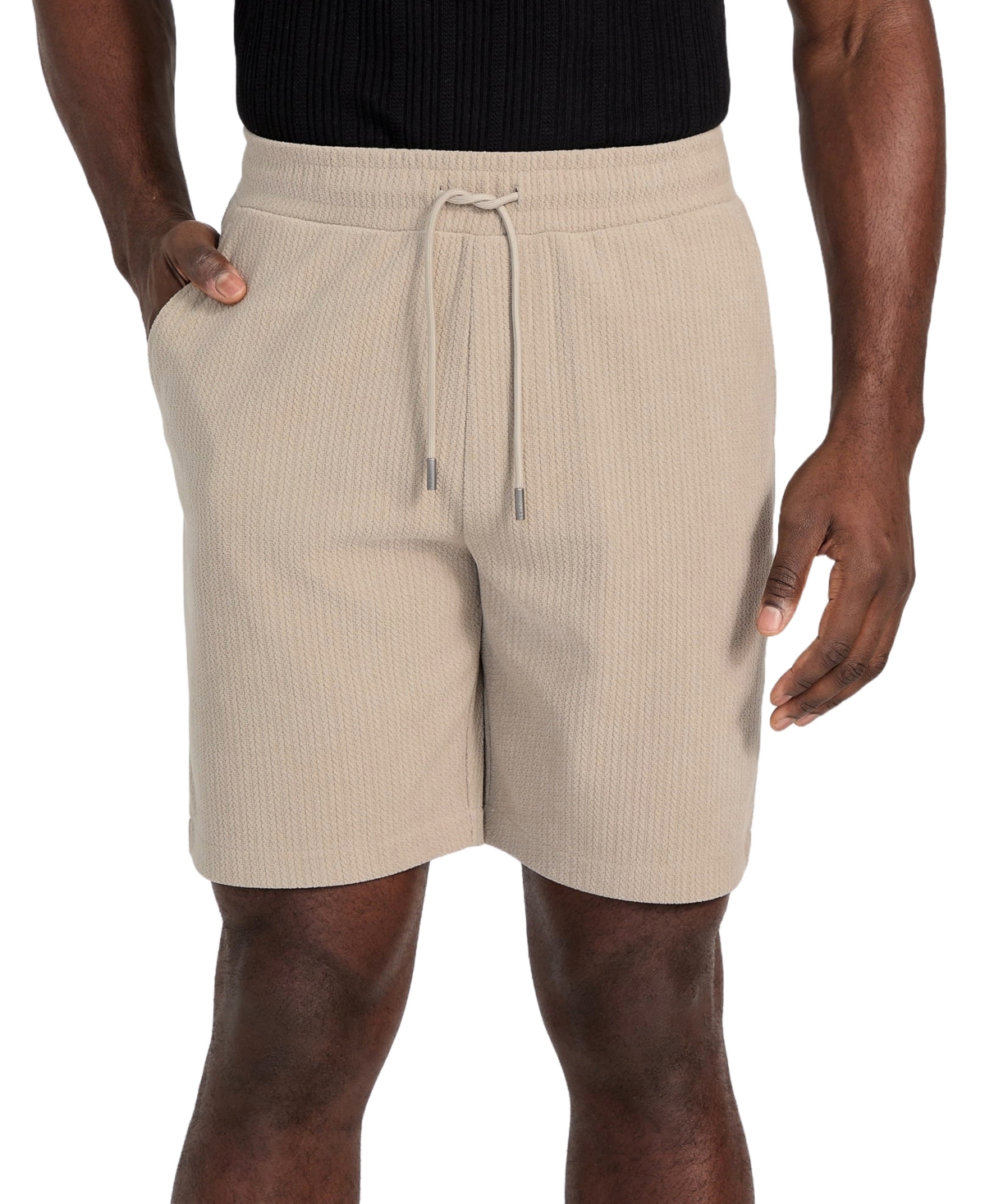 Guess Men's Baron Textured Knit Shorts In Traditional Khaki