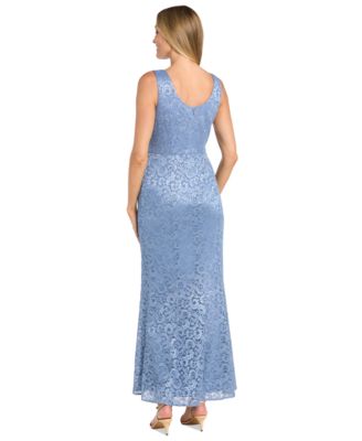 Petite 2-Pc. Metallic-Lace Gown & Jacket Set