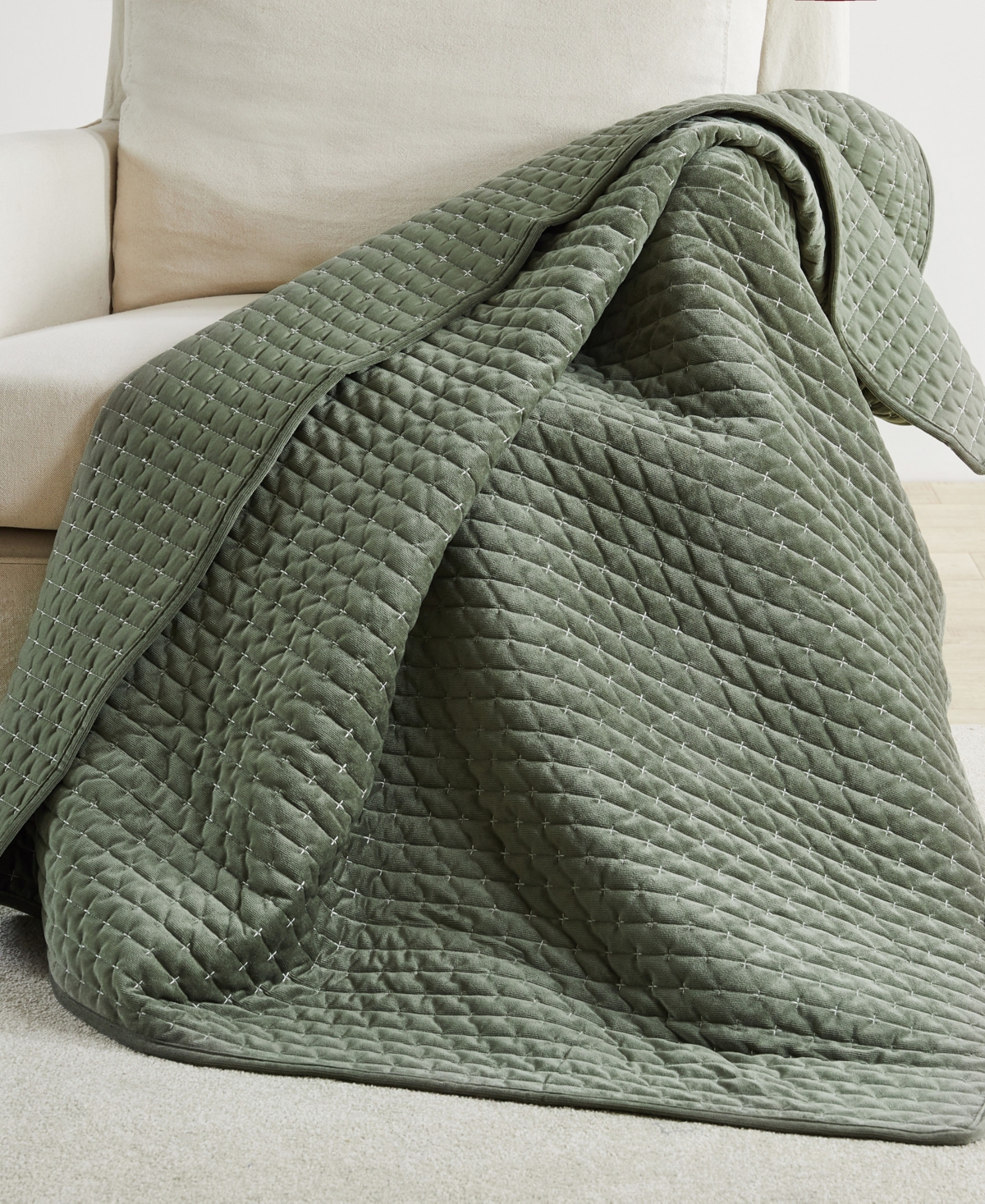 Levtex Velvet Stitch Reversible Quilted Throw, 50" X 60"