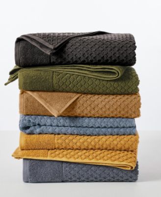 Quick-Drying Cotton Diamond Waffle Textured 4-Piece Bath Towel Set