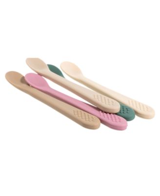 Toddler Feeding Set, Silicone Bib, Bowl & Spoons for Self-Feeding First Stage Essentials – Gum Friendly, BPA-Free, Easy to Clean & Safe for Babies, Pink