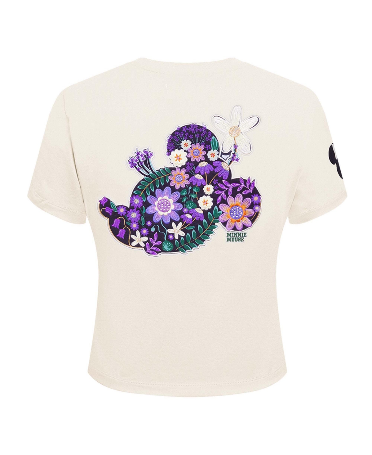 Freeze Max Women's Cream Mickey Friends Rooting For You Baby Doll Cropped T-shirt In Cream