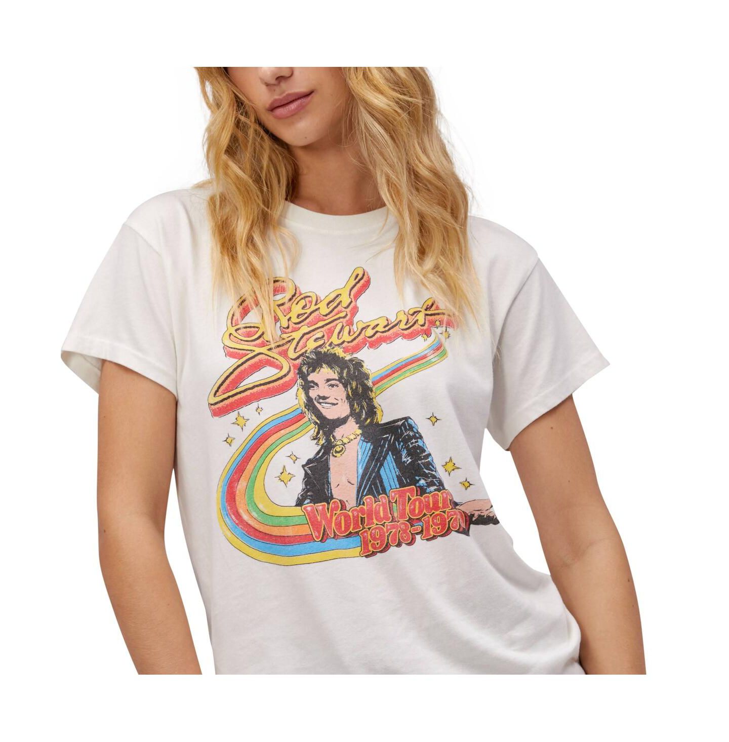 Женская футболка Daydreamer White Rod Stewart 1978/79 World Tour Graphic — фото 3