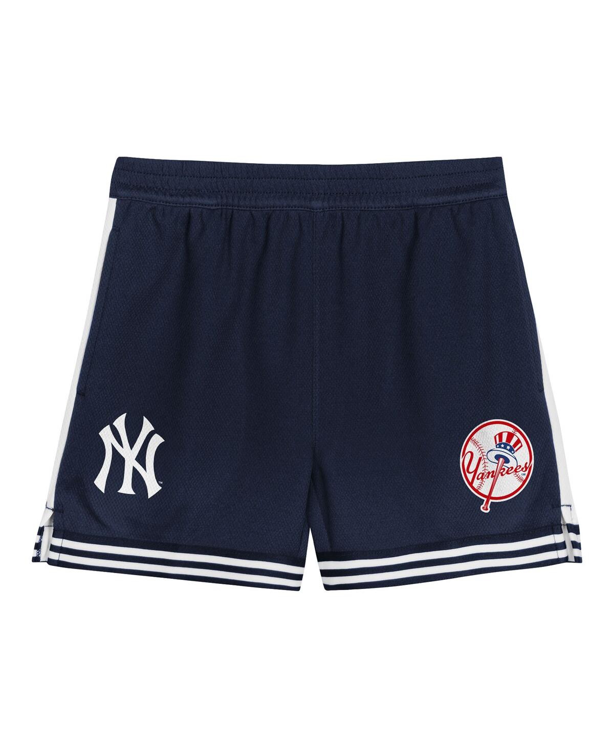 Outerstuff Toddler 2-piece Gray/navy New York Yankees Pinch Hitter Infielder T-shirt And Shorts Set In Gray,navy
