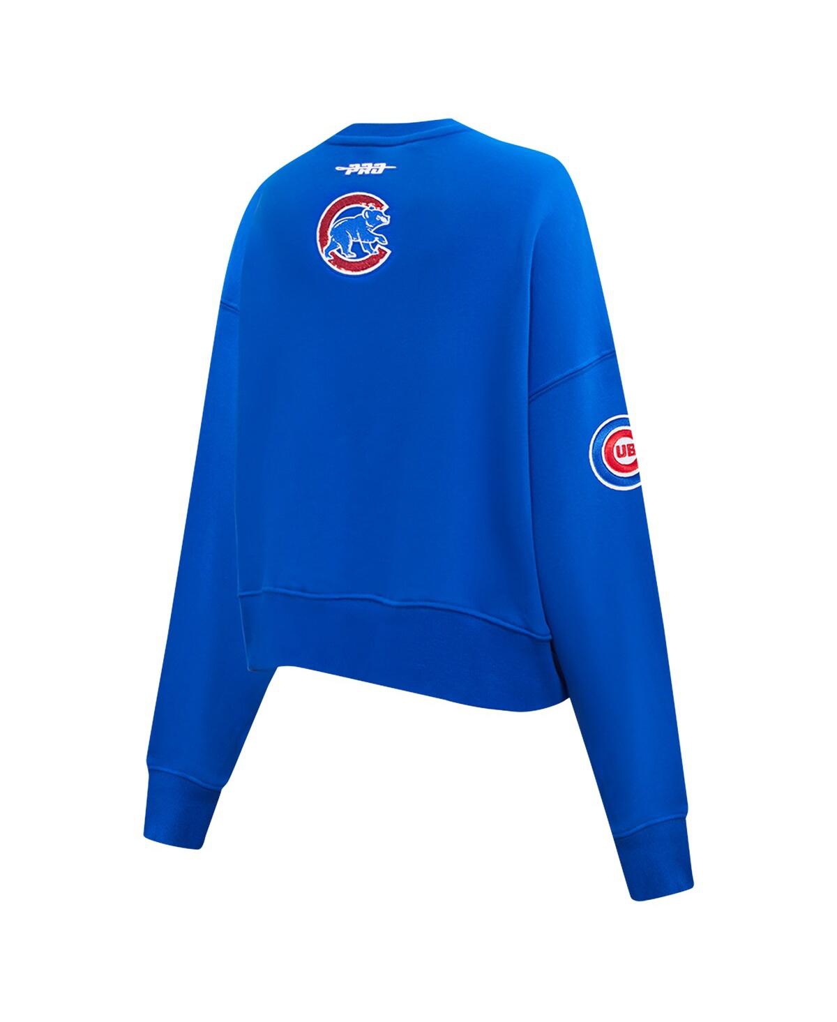 Pro Standard Women's Royal Chicago Cubs Game Day Classics Crewneck Pullover Sweatshirt In Royal