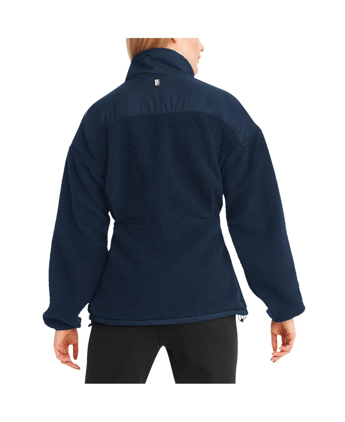Dkny Sport Women's Navy Buffalo Bills Drew Mixed Media Full-zip Jacket In Navy