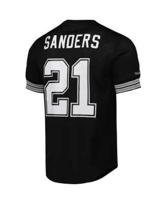 Men's Deion Sanders Black Dallas Cowboys Retired Player Name Number Mesh Top