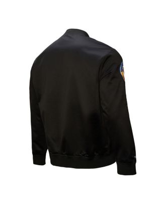 Men's Black Golden State Warriors Blackout Collection Vintage Full-Snap Satin Jacket