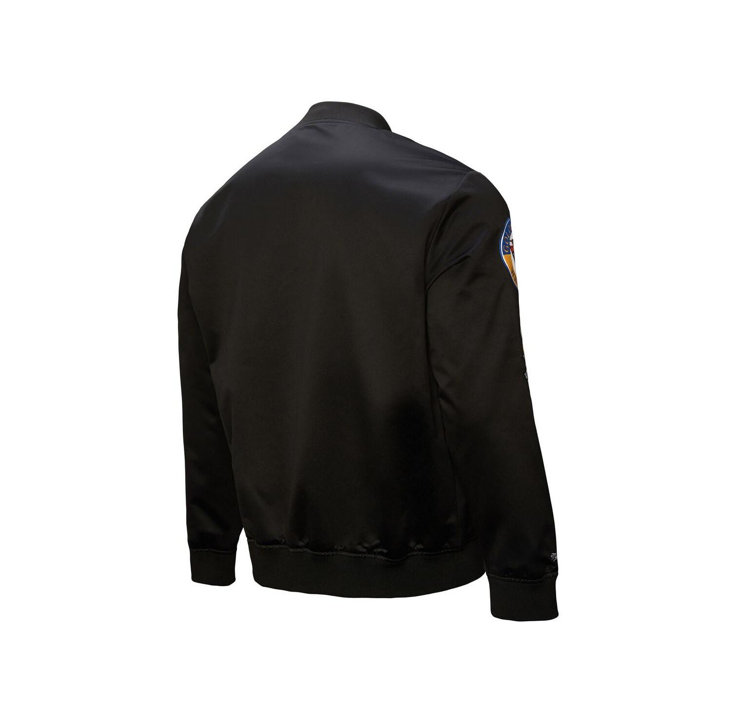 Men's Black Golden State Warriors Blackout Collection Vintage Full-Snap Satin Jacket