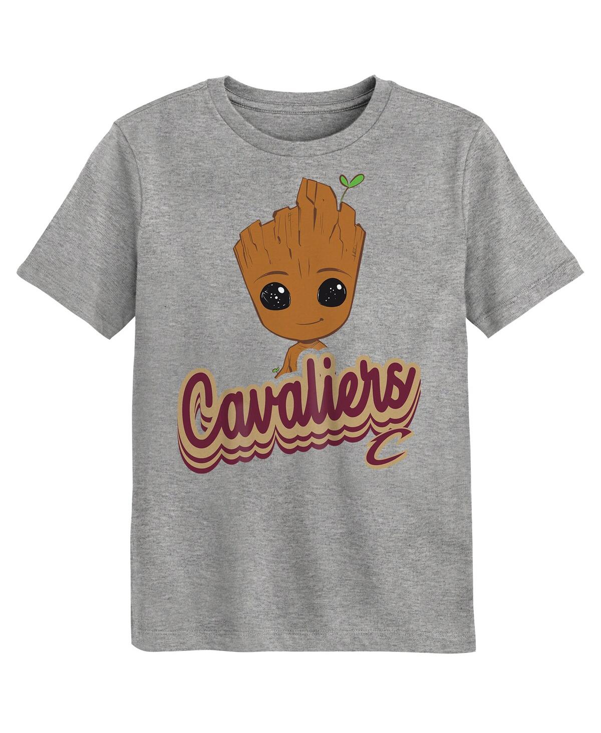 Outerstuff Preschool 2-piece Cleveland Cavaliers Guardians Of The Galaxy T-shirt Set In Heather Gray,burgundy
