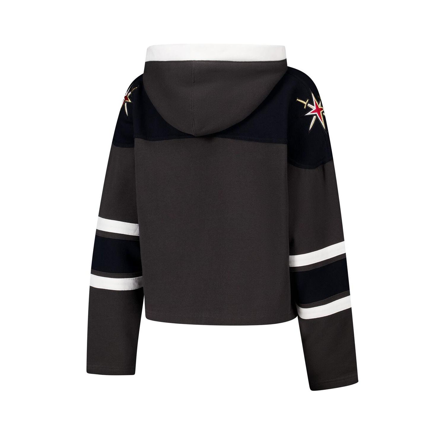 Women's Charcoal Vegas Golden Knights Cropped Superior Lacer Pullover Hoodie