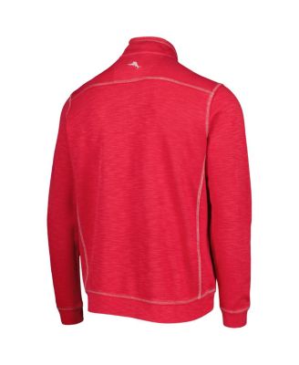 Men's Crimson Washington State Cougars Sport Tobago Bay Tri-Blend Mock Neck Half-Zip Jacket