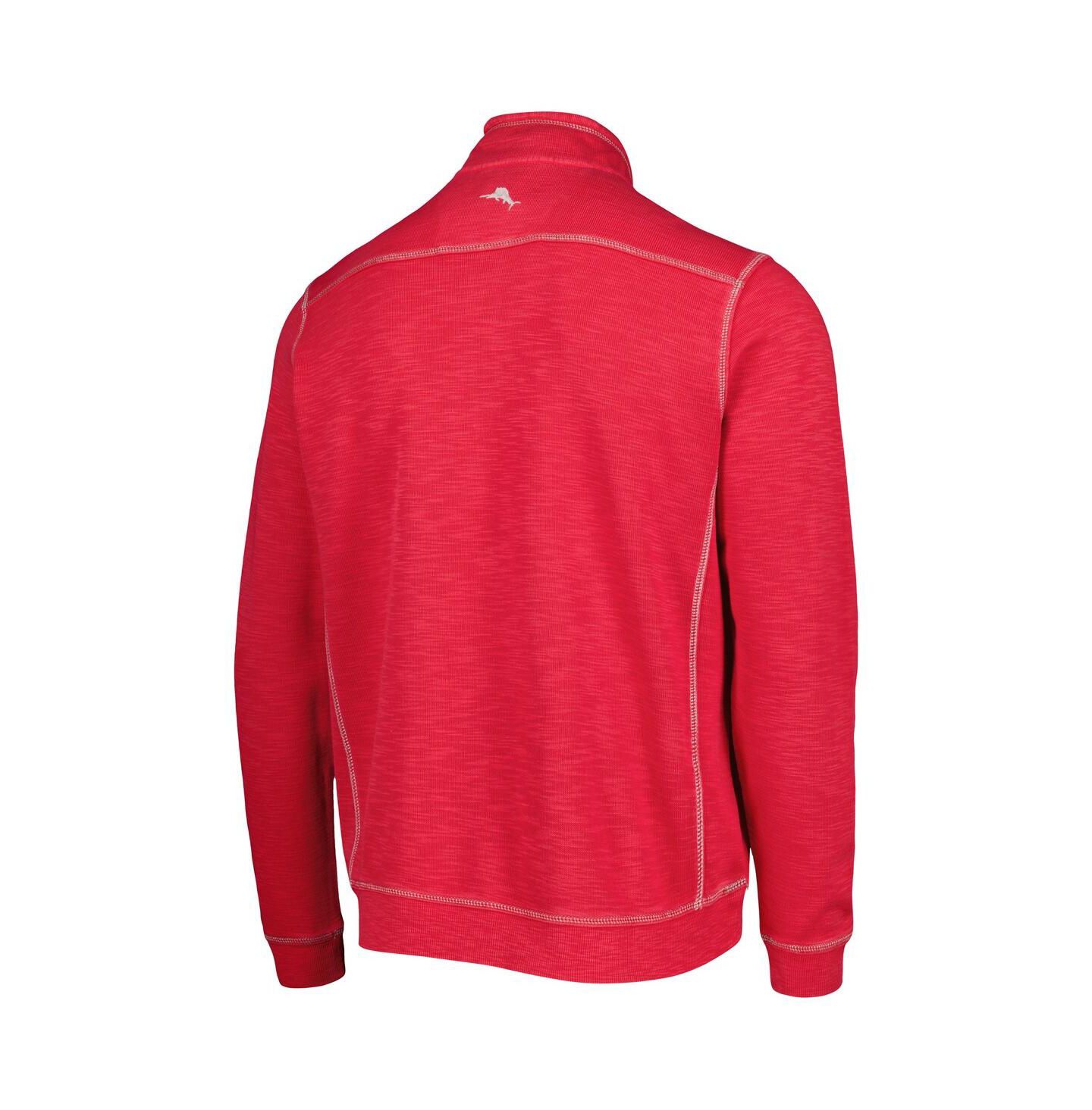 Мужская куртка Tommy Bahama Crimson Washington State Cougars Sport Tobago Bay Tri-Blend Mock Neck Half-Zip — фото 2