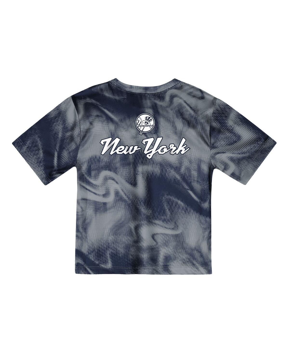 Outerstuff Toddler 2-piece Gray/navy New York Yankees Pinch Hitter Infielder T-shirt And Shorts Set In Gray,navy