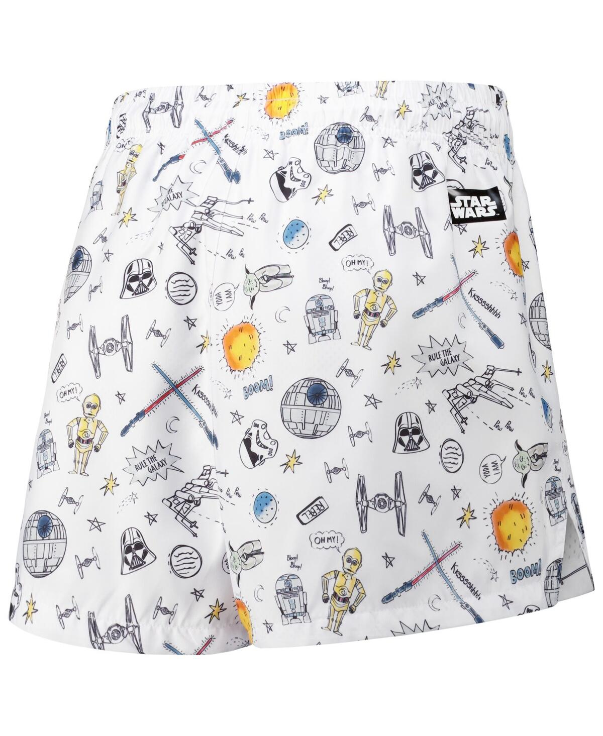 Freeze Max Women's White Star Wars Pop Art Club Shorts In White