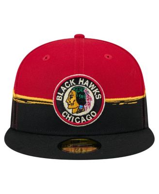 Men's Black/Red Chicago Blackhawks Vintage Color Dip 59FIFTY Fitted Hat