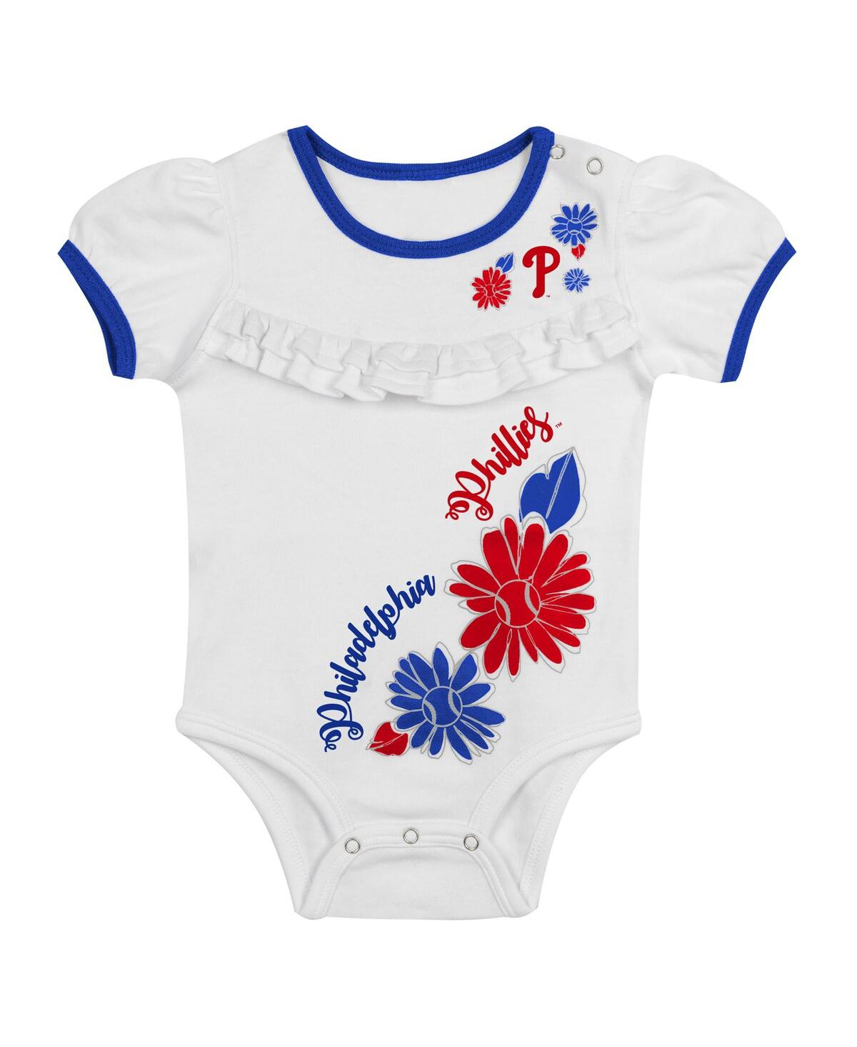 Outerstuff Baby Boys And Girls 3-piece White Philadelphia Phillies Sweet Catcher Headband Skirt Set In White