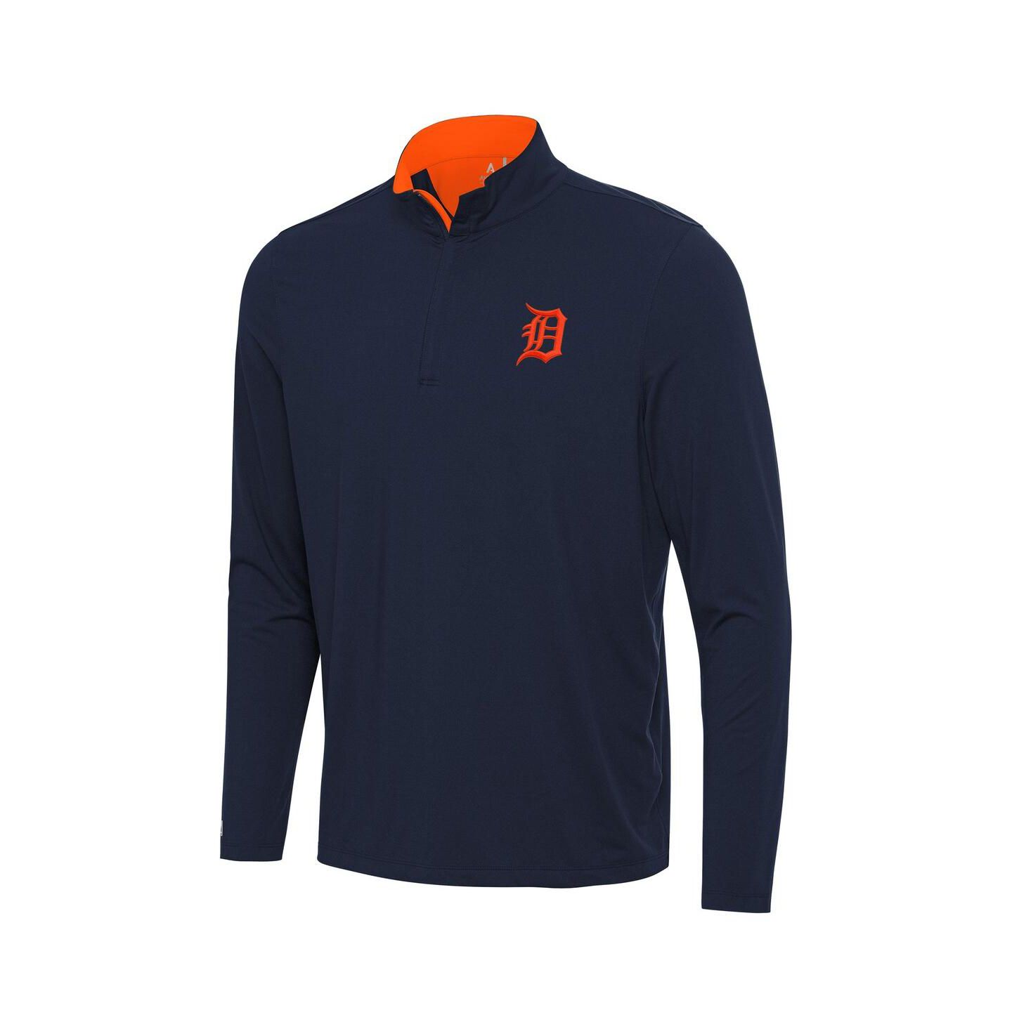 Мужской топ Antigua Men's Navy Detroit Tigers Content Quarter-Zip Top — фото 3