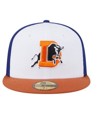 Men's&nbsp;White/Orange Durham Bulls Authentic Collection 59FIFTY Hat