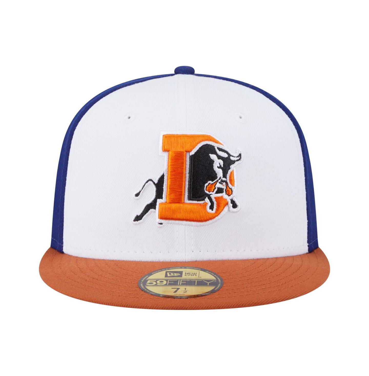 Мужская кепка New Era White/Orange Durham Bulls Authentic Collection 59FIFTY Hat — фото 4