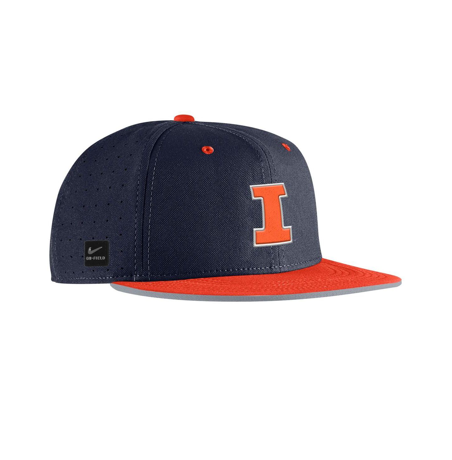 Мужская кепка Nike Navy Illinois Fighting Illini On-Field True Performance Baseball Fitted Hat — фото 3