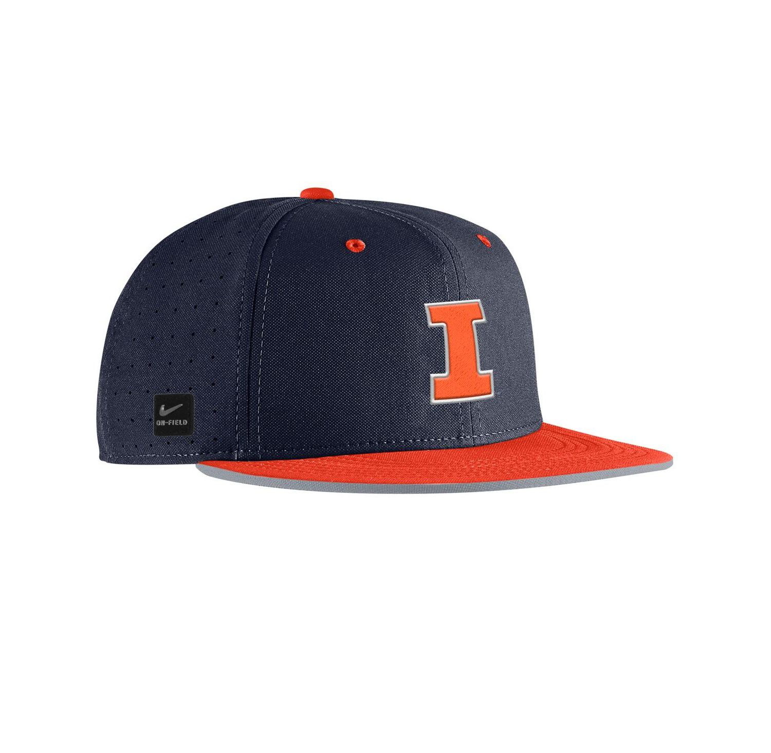 Men's Navy Illinois Fighting Illini On-Field True Performance Baseball Fitted Hat