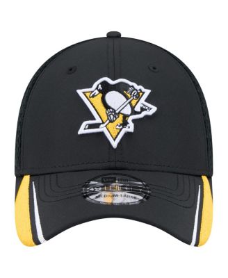 Men's Black Pittsburgh Penguins Linear Featherweight 39THIRTY Flex Hat