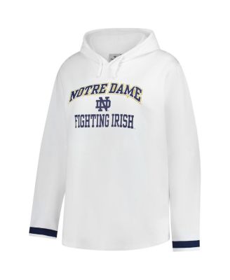 Women's White Notre Dame Fighting Irish Plus Size Pullover Hoodie