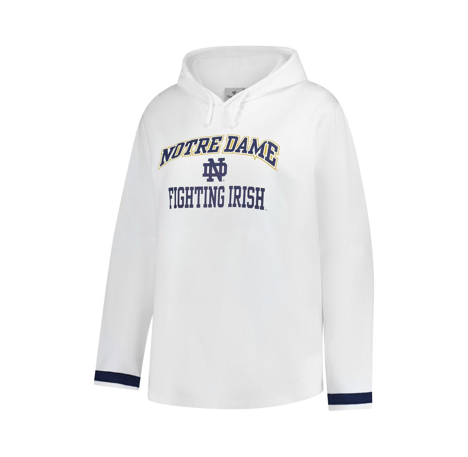 Women's White Notre Dame Fighting Irish Plus Size Pullover Hoodie