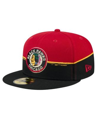 Men's Black/Red Chicago Blackhawks Vintage Color Dip 59FIFTY Fitted Hat