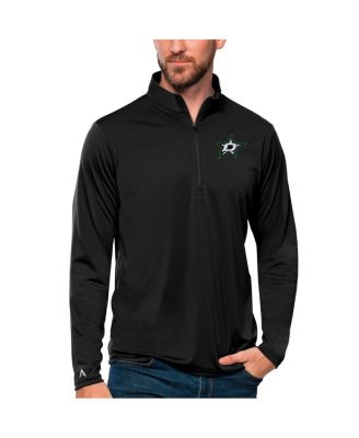 Antigua - Men's Black Dallas Stars Tribute Quarter-Zip Pullover Top