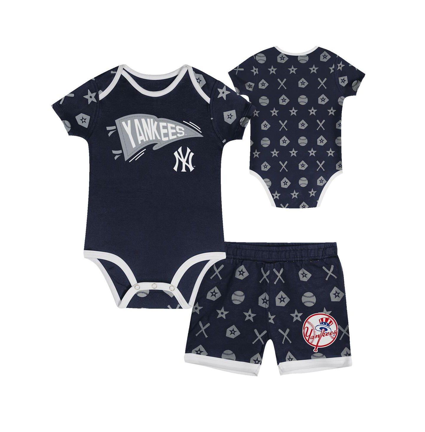 Outerstuff Baby Boys and Girls 2-Piece Navy New York Yankees On Deck Diaper Cover Set — фото 1