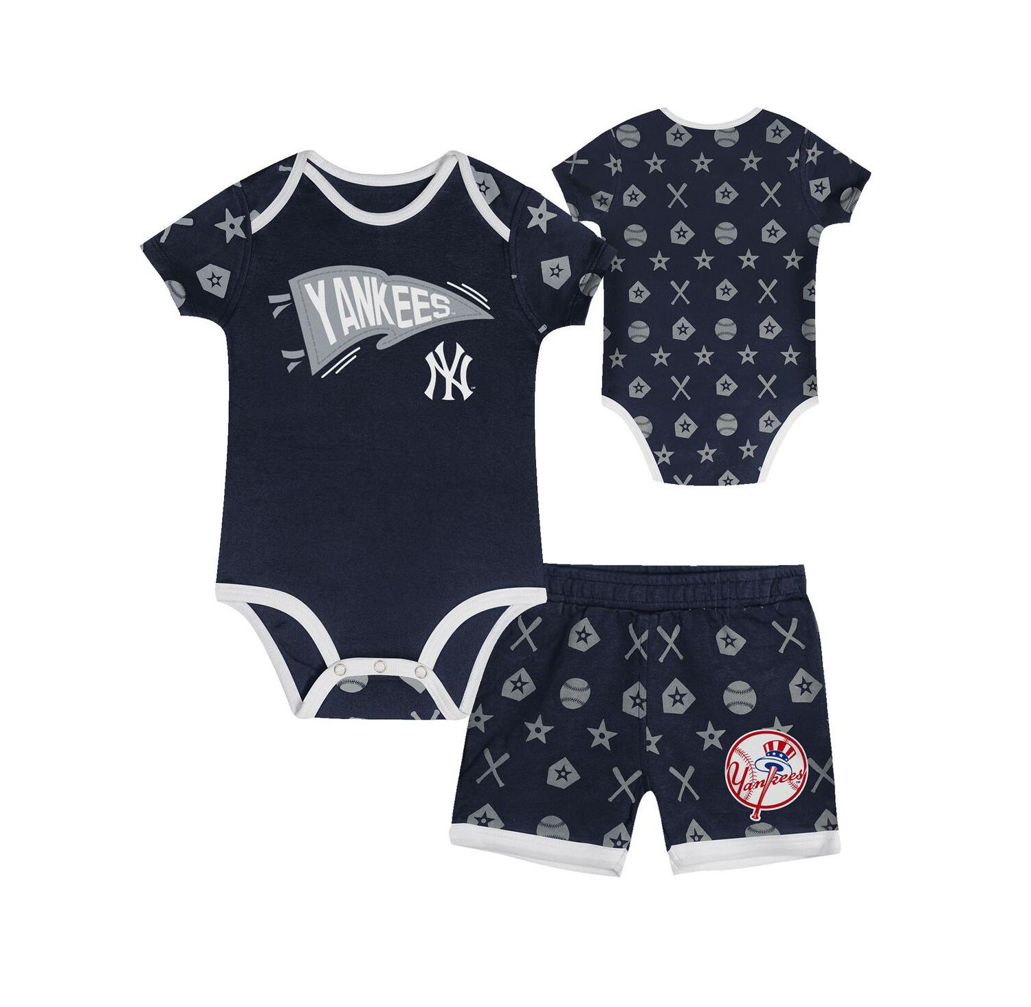 Baby Boys and Girls 2-Piece Navy New York Yankees On Deck Diaper Cover Set