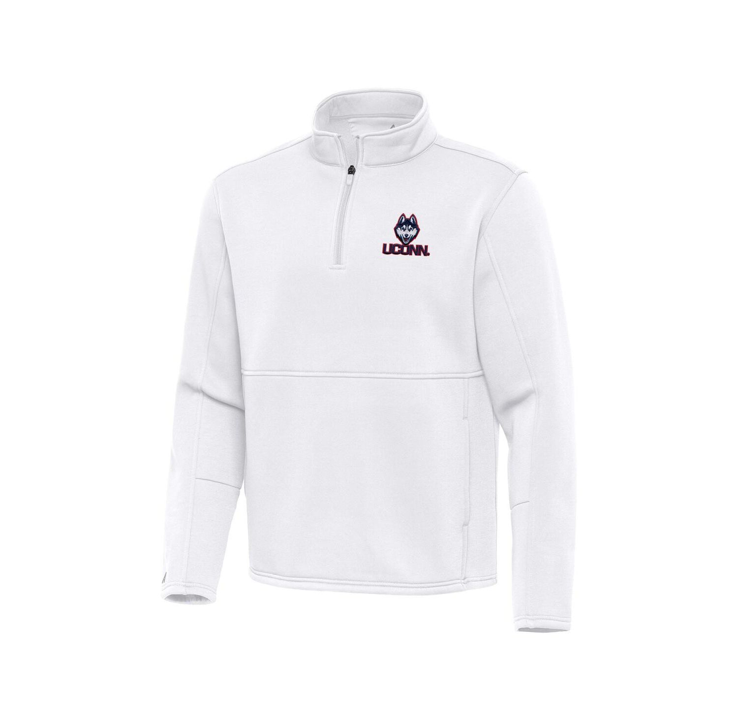 Men's White UConn Huskies Twist Quarter-Zip Pullover Jacket