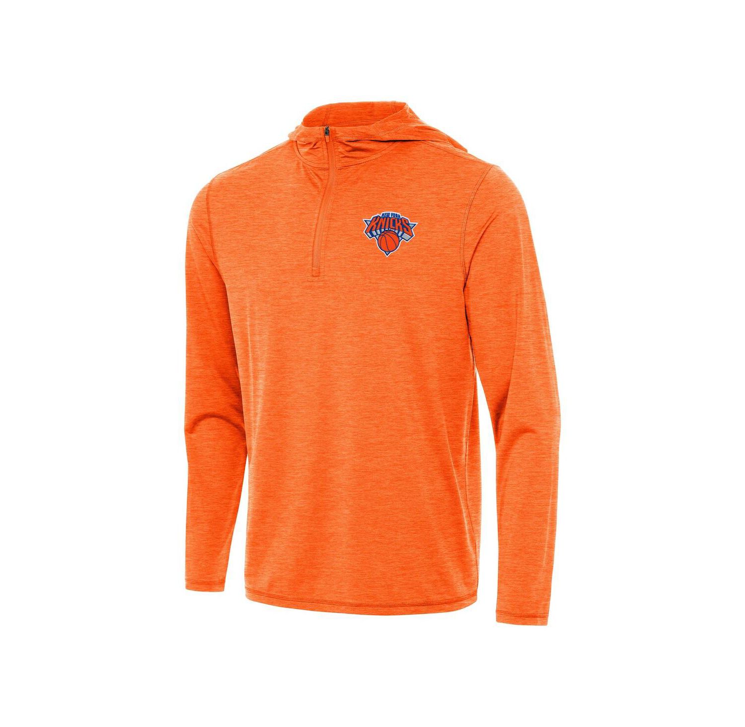 Men's Heather Orange New York Knicks Tidy Quarter-Zip Hoodie