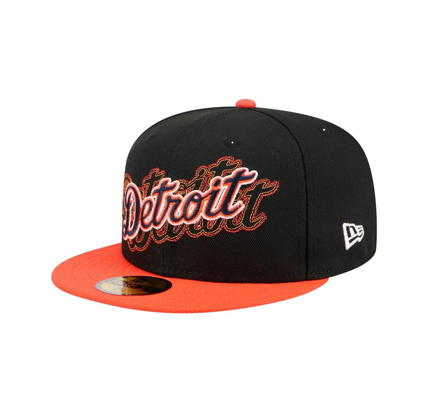 Men's Black Detroit Tigers Shadow Stitch 59FIFTY Hat