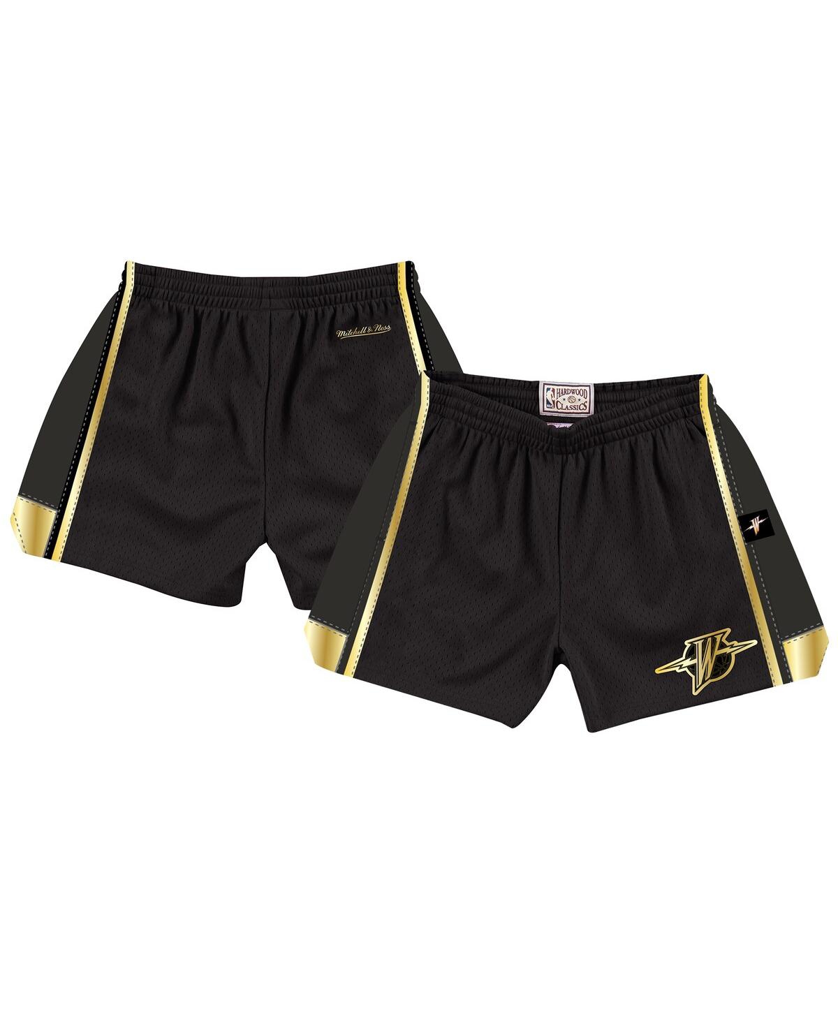 Women's Black Golden State Warriors Hardwood Classics Golden Jump Shot Shorts - Black