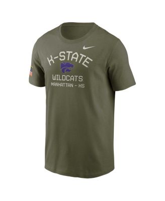 Nike - Men's  Olive Kansas State Wildcats 2024 Military Appreciation Performance T-Shirt