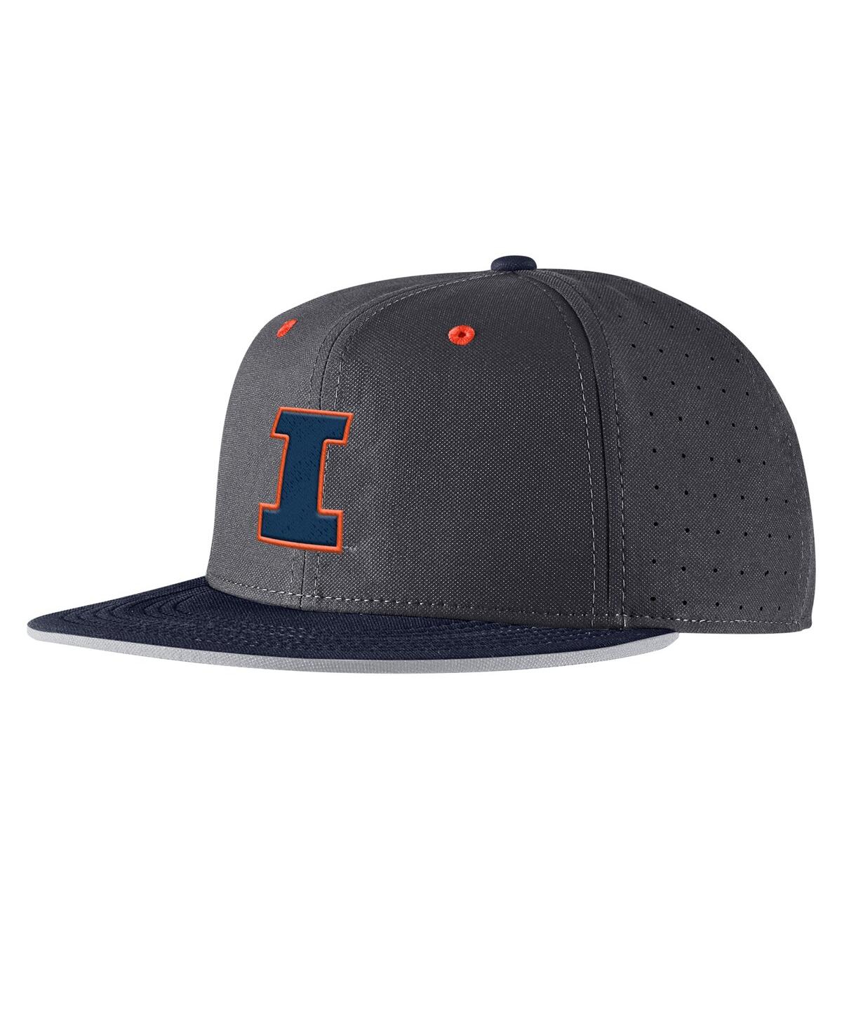 Nike Anthracite Illinois Fighting Illini 2025 On-field True Performance Baseball Fitted Hat In Anthracite